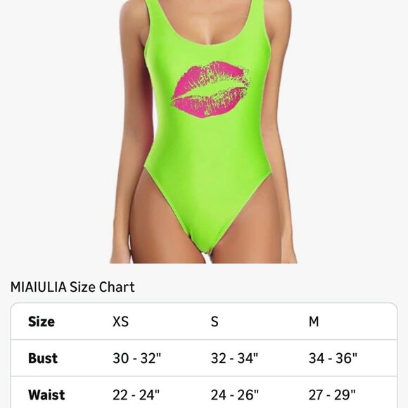 MIAIULIA Women's Retro 80s/90s Inspired High Cut Low Back Padding One Piece Swim - Picture 3 of 4